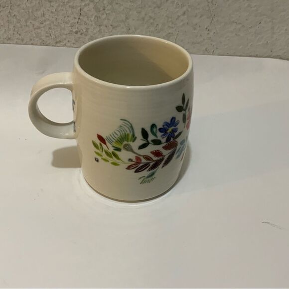 Anthropologie Starla E Halfmann Monogram Letter W Coffee Mug Cup Floral Colorful - Picture 3 of 8